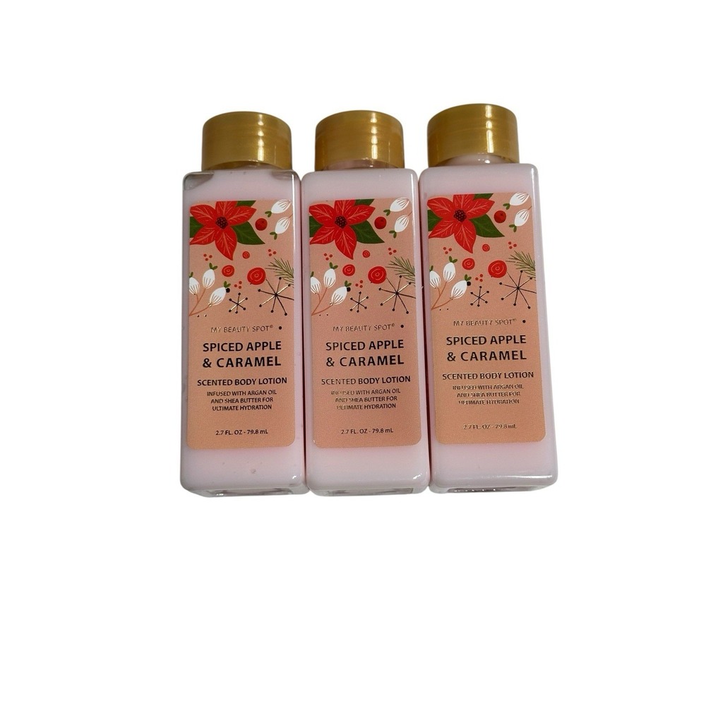 MY BEAUTY SPOT set of 3 scented body lotions 2.7 oz SPICED APPLE CARAMEL